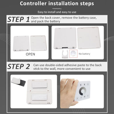 Controlador de luz LED de painel de toque RF sem fio para luzes monocromáticas bicolores e RGB