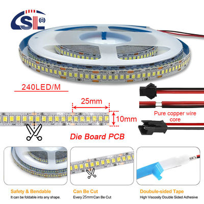 Lâmpada de banda LED de placas eletrônicas SMD 2835 240leds/m 10MM 3000K 4500K 6000K 10000K 15W 20W DC12V/24V