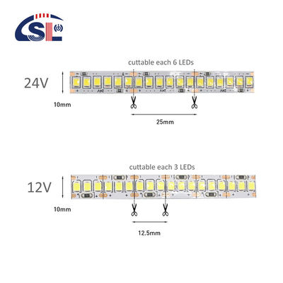 Lâmpada de banda LED de placas eletrônicas SMD 2835 240leds/m 10MM 3000K 4500K 6000K 10000K 15W 20W DC12V/24V