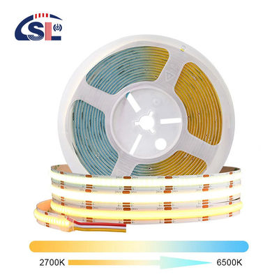 12v24v 8mm 608 leds 3000K 4000K 6500K CCT Electroplate Dual Color COB Led Strip Light