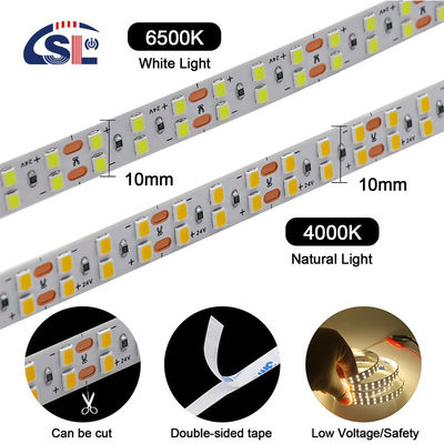 120 Leds Double Row LED Strip para Hotel Banheiro Espelho 12V 5MM 2835 Espelho Branco Quente