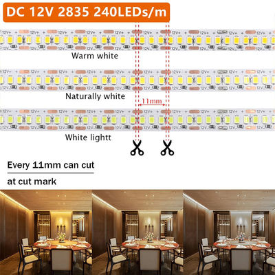 120 Leds Double Row LED Strip para Hotel Banheiro Espelho 12V 5MM 2835 Espelho Branco Quente