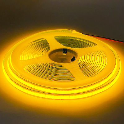 Electroplate COB 24v COB 320Ds 8mm Ra 85 Golden Yellow Light Strip para iluminação doméstica