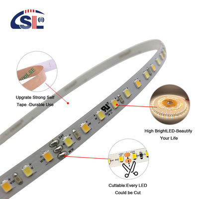Baixa Voltagem 3M Dual Color LED Strip Light 3000k 6500k 120 Led 12V 24V 8W para Espelho