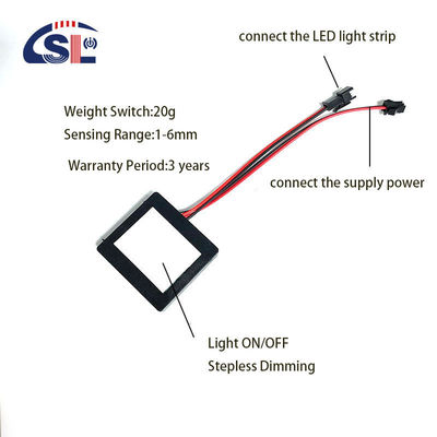 60W LED de três cores Smart Single Key Touch Dimmer Switch para espelho de banheiro personalizado