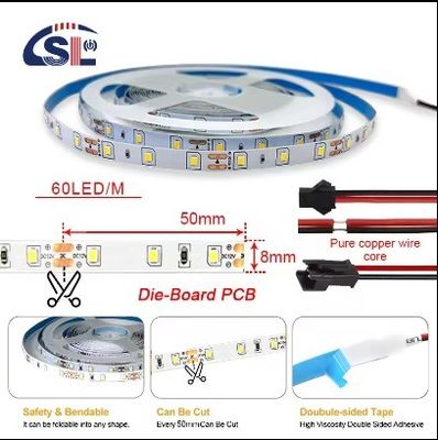 DC12V SMD2835 60D 8mm 1100-1200LM 12000K Ra70 Painel de corte a óleo LED Lâmpadas LED para espelhos inteligentes