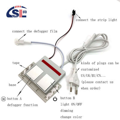 Fonte de luz LED de 12 V Interruptor de espelho de banheiro integrado 1N1NC Combinação 1A Corrente máxima