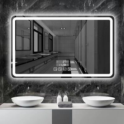 Hotel Casa decoração de banheiro Espelhos de banho grandes ovais com tela sensível ao toque e luzes LED