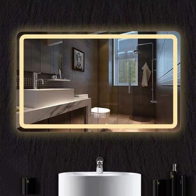 Hotel Casa decoração de banheiro Espelhos de banho grandes ovais com tela sensível ao toque e luzes LED