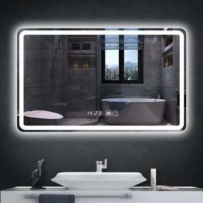 Hotel Casa decoração de banheiro Espelhos de banho grandes ovais com tela sensível ao toque e luzes LED