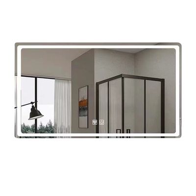 Espelho de banheiro LED montado na parede quadrada com luzes 3000-6000K Dimming Anti-Fog