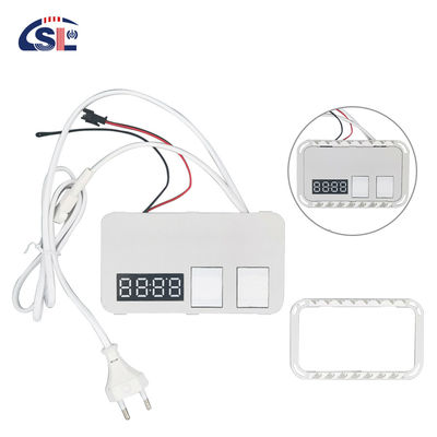 Interruptor de dimmação de toque de espelho integrado 2 Gang Time Display Temperatura Desfogador Interruptores indutivos 12V 5A 60W