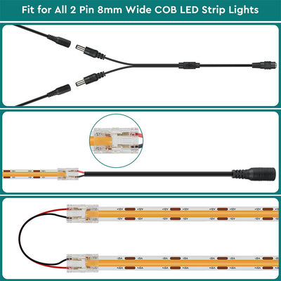 DIY Iluminação do lar Plástico 8mm 2 Pin SMD Cob Led Strip Connector para Design Moderno