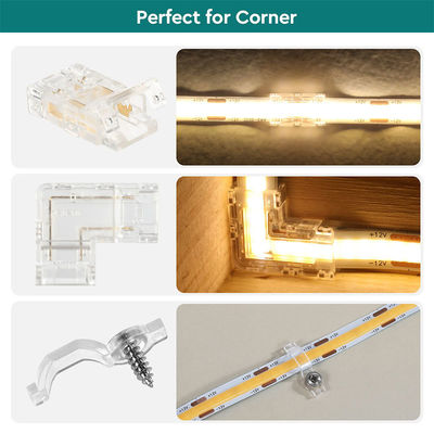 DIY Iluminação do lar Plástico 8mm 2 Pin SMD Cob Led Strip Connector para Design Moderno