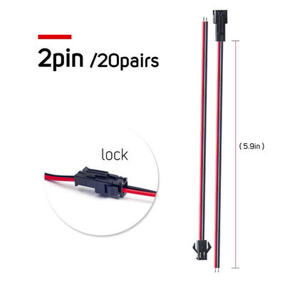 LED Light Cable Wire com conectores de cabo masculino e feminino JST SM estilo de design moderno
