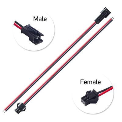 LED Light Cable Wire com conectores de cabo masculino e feminino JST SM estilo de design moderno