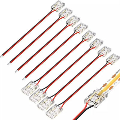Hotel cob mini conectores de fio de tira de luz led 2 3 pinos conexão solderless cct 5 8 10mm tira led para descascar conector de fio