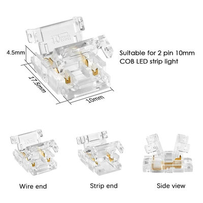 Conectores de tira LED IP20 COB à prova d'água para 8 mm 10 mm de tira para tira de plástico em forma de L