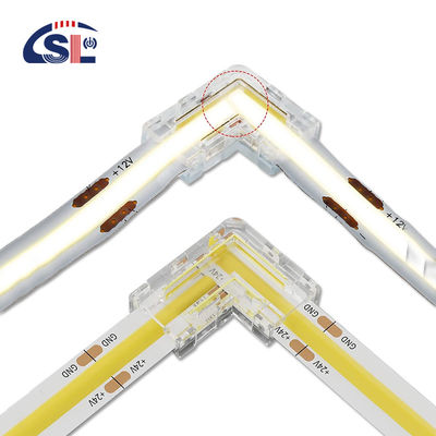 5mm 8mm 10mm LED Strip Connector Forma L Dual End Single End Transparente Reutilizável IP20