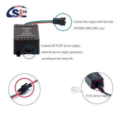 Lâmpadas de banda LED Controlador de música com distância de controle remoto de 10 m e Symphony IC