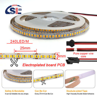 Espelhos inteligentes Lâmpadas LED Lâmpadas impermeáveis Electroplate de cola 18-20W/m 1600-2400LM