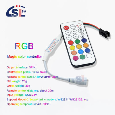 120lm/w Suporte IC Tipo 12V 21Keys RF Remote Digital LED Controller para WS2811 WS2812