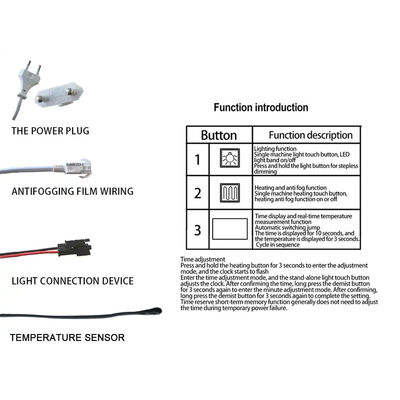 12W/24W/36W Comutador LED Touch Sensor de uma única/três cores com controle de tempo e temperatura