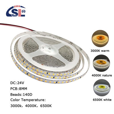 Controle de sensor DC12V 24V SMD2835 140D 8mm 4000K Ra70 LED Light Strips para Banheiro Vanities Mirrors