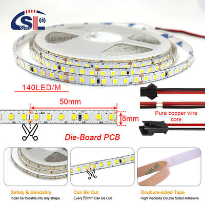 Controle de sensor DC12V 24V SMD2835 140D 8mm 4000K Ra70 LED Light Strips para Banheiro Vanities Mirrors