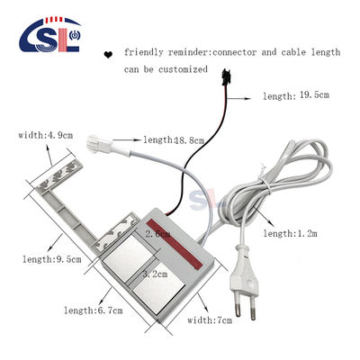 12W Small Double Keys Dimmer Touch Sensor Switch para Desfoque de Espelhos de Banho Max. 1A