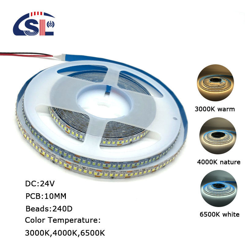 12v24v 240leds 10mm 3000K 4000K 6500K Di-Cutting Board dupla cor SMD2835 Led Strip Light