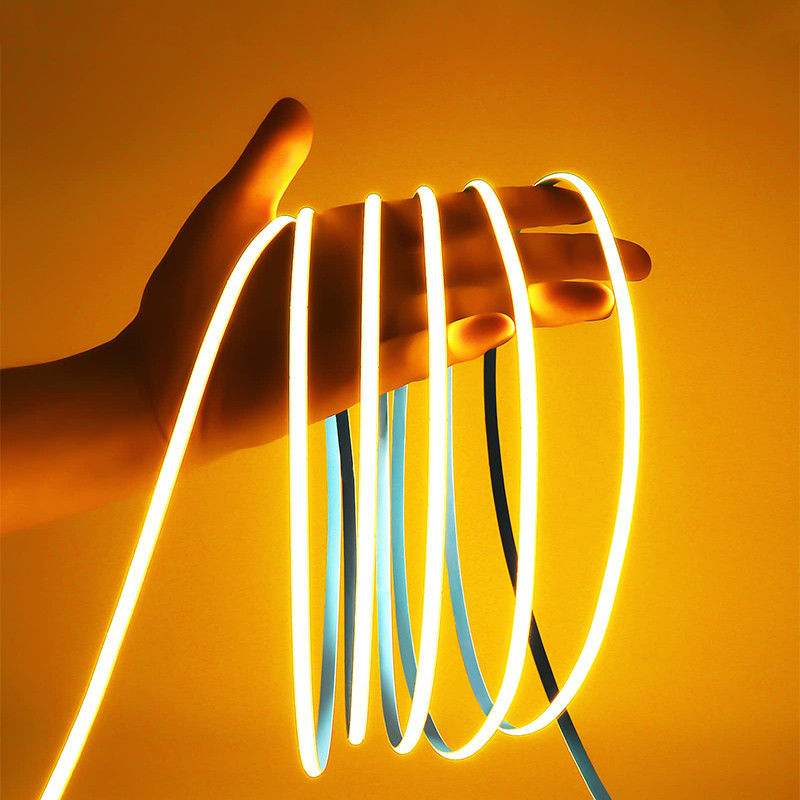 Iluminação LED de faixa COB Flexível Amarelo Dourado para gabinete de hotel Iluminação de cozinha de quarto