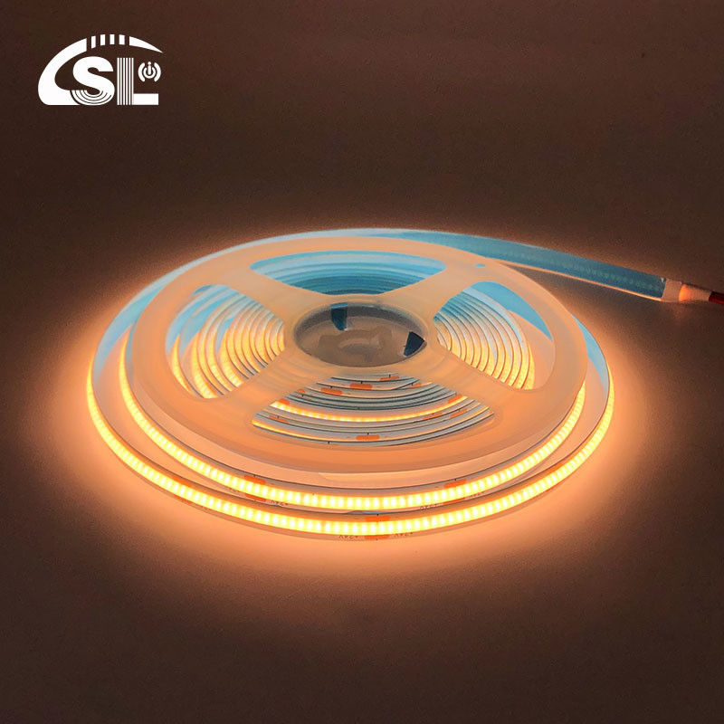 Lâmpada de banda LED COB à prova d'água IP20/IP65 8mm 12V24V 320Leds 2700K Um Centimetro de corte 3-