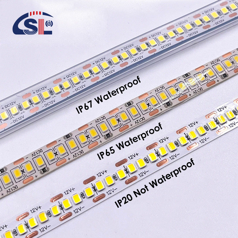 Lâmpadas LED à prova d'água SMD2835 Lâmpadas de banda LED 240leds 8mm 24v 12v 3000K 4000K 6500K IP67 IP65 IP20