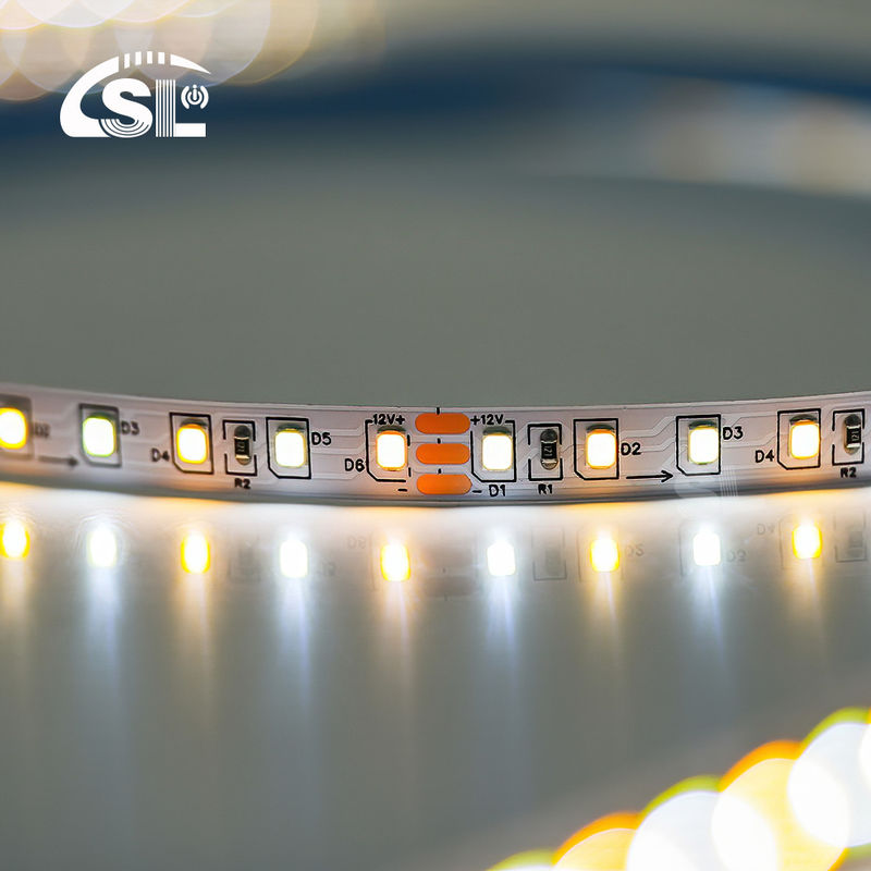 Alta luminosidade 12v24v 8mm 120leds 3000K-6500K CCT Tabela de corte a tinta de dupla cor SMD2835 LED Strip Light