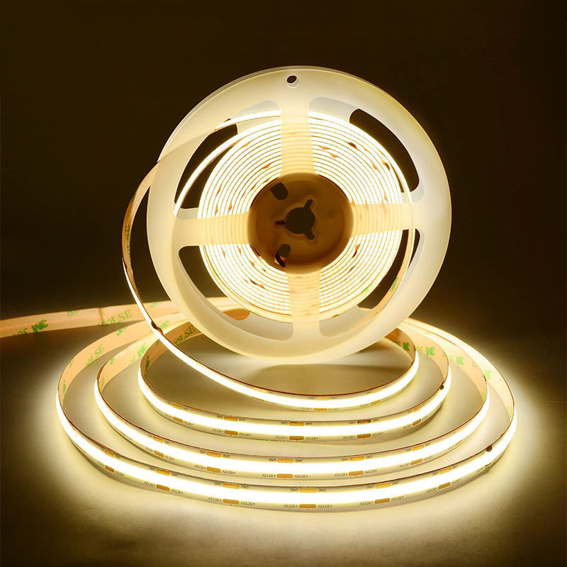 100lm/w Alto brilho IP20 8mm 480Leds COB LED Strip Light para sala de estar da cozinha