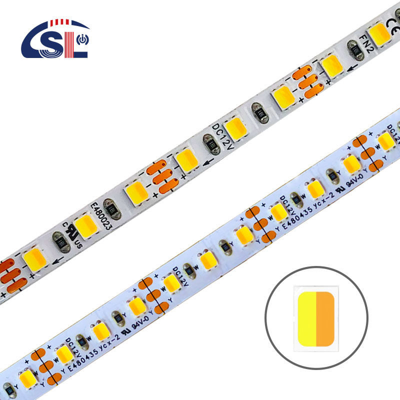 SMD2835 120LED 5mm 8mm CCT LED Strips para decoração de armários Luz linear -20 60C