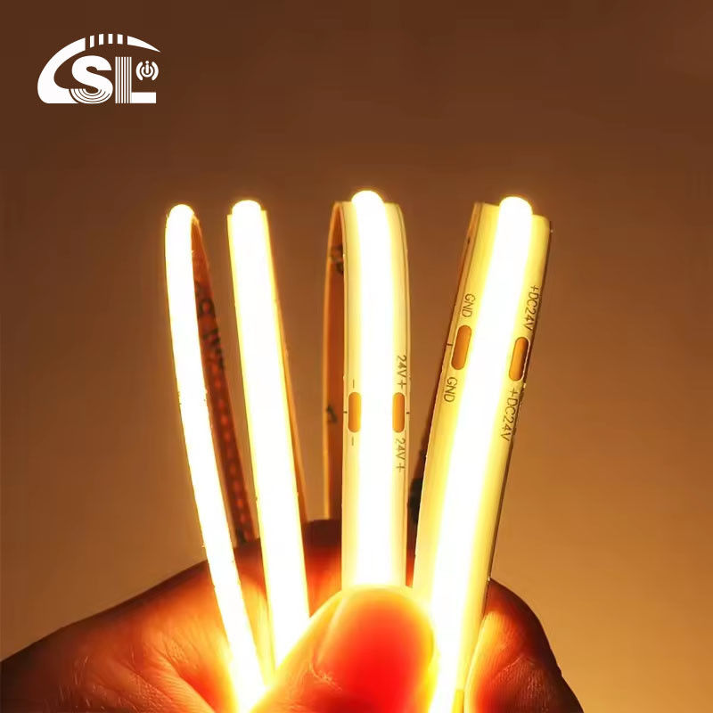 CE RoHs IP44 Ra80 COB Lâmpada de banda LED 8mm Largura 110V/220V 320Leds 3000K4000K6500K 3