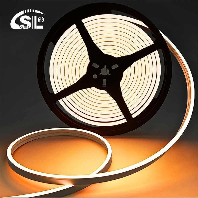 Suporte Dimmer Quente Branco Neon Flex 3000K Mini 24V 4x10mm IP65 à prova d'água 168 LEDs/m