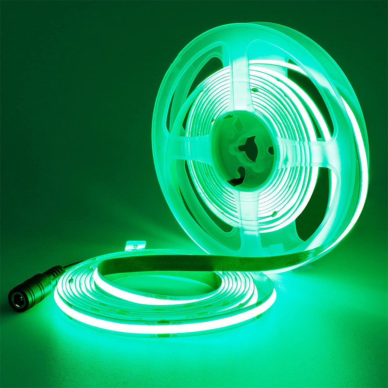 DC12V24V 480LEDs Ra90 8mm10mm Largura Verde Flexível COB LED Strip Light para iluminação