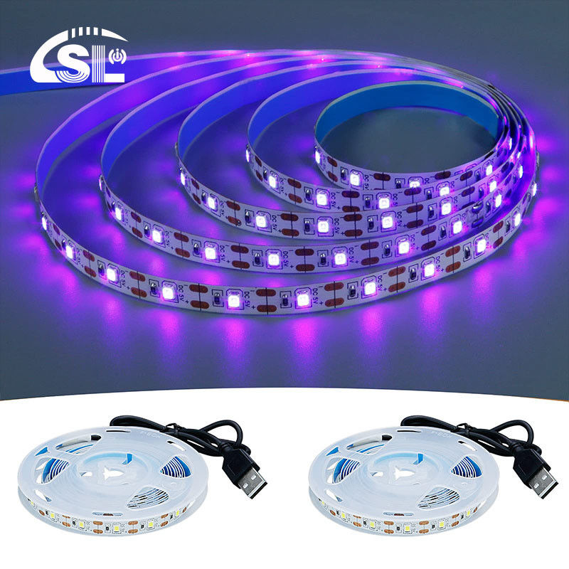 Luz de tira LED 5V 8mm 120LEDs roxo uma placa de corte eletroplata para suas necessidades