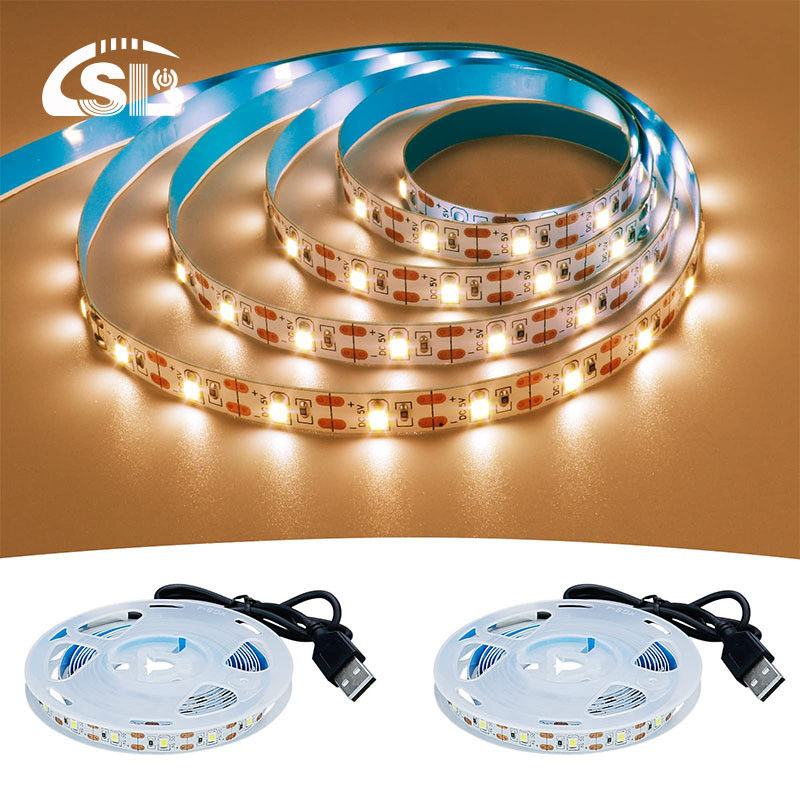 Suporte de dimmer 5v 8mm 120 leds 3000K Quente Branco Flexível Electroplate Led Strip Light