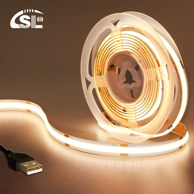 DC 24V impermeável 5V 8mm 320leds 1cm One Cut 4000K Natural flexível COB LED Strip Light