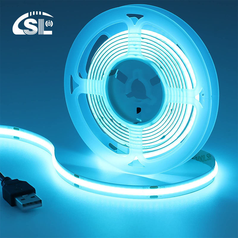12v24v 8mm 320leds Ice-Blue flexível COB Led Strip Light para Iluminação e circuitos de design