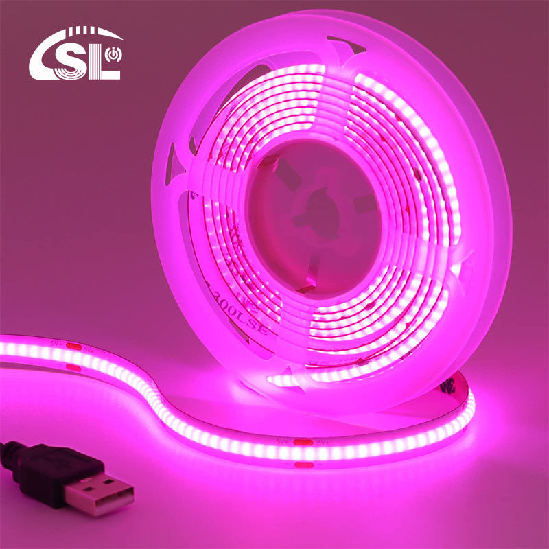 Modo de controlo Wifi 12v24v 8mm 320leds Roxo Alto brilho COB LED Strip Light 0.06kg