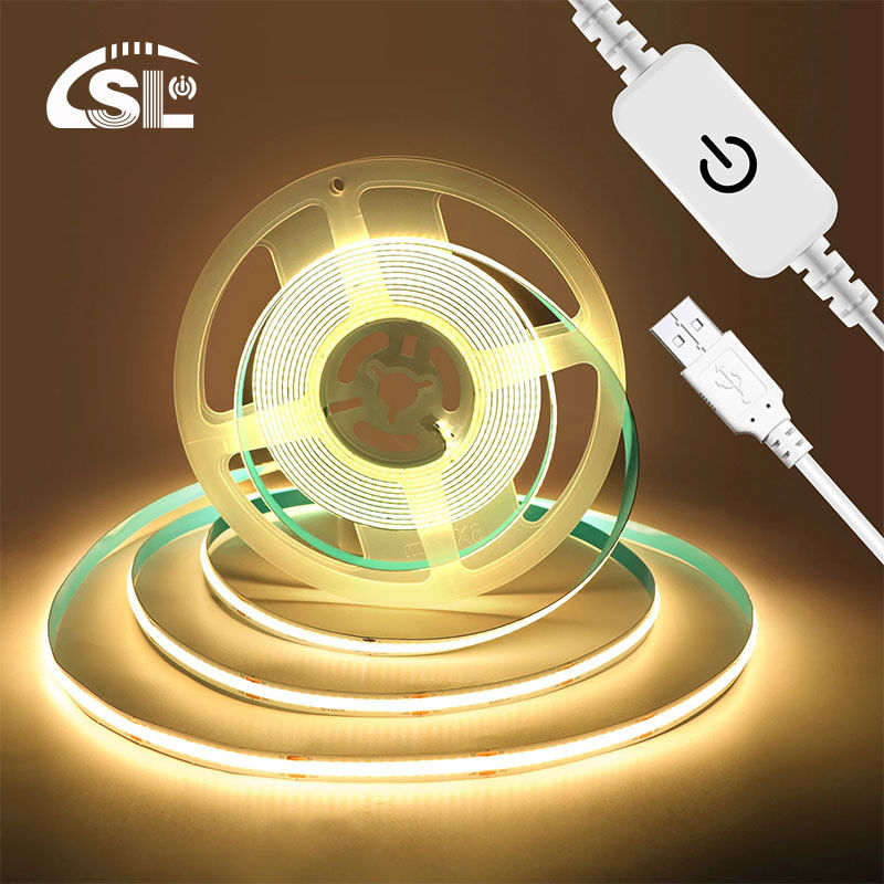 5V DC Input Copper Material COB 320LEDs IP20 Ra 90 LED Light Strip para iluminação doméstica