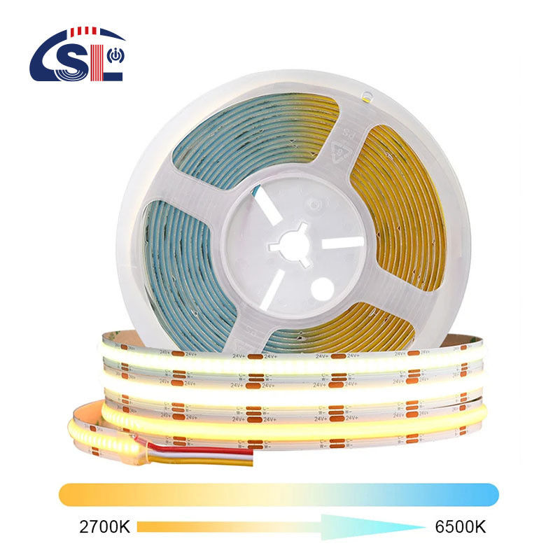 3000k 4000k 6500k CCT 3 Dimmable Cob Led Strip Light para armário de cozinha à prova d'água IP20