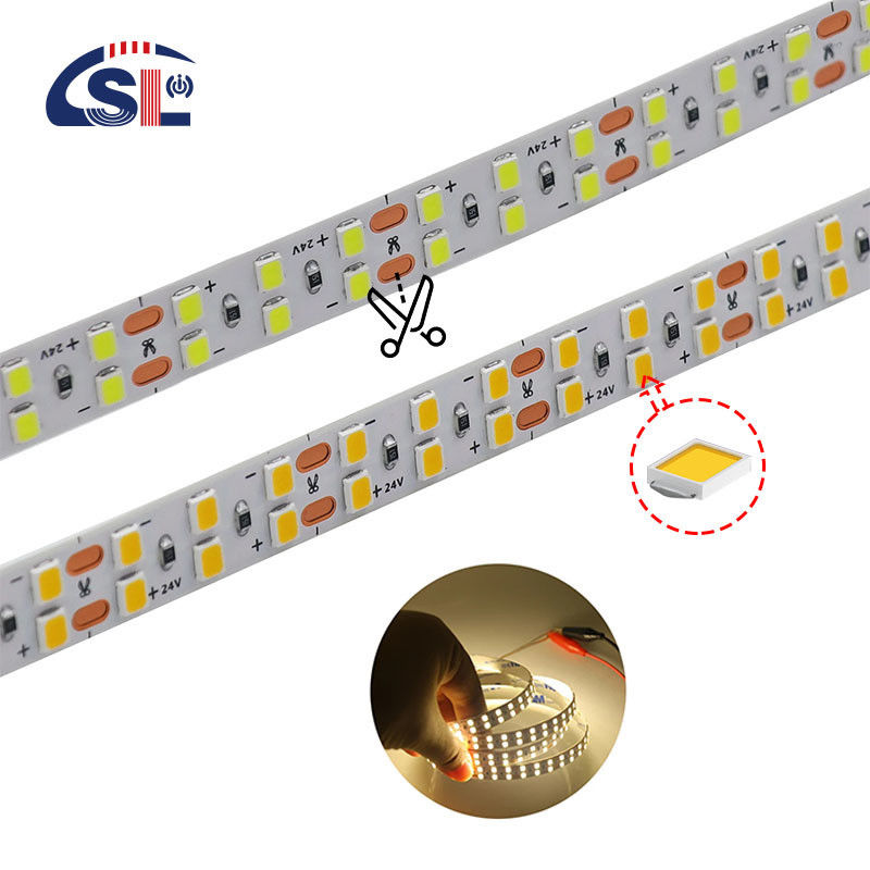 120 Leds Double Row LED Strip para Hotel Banheiro Espelho 12V 5MM 2835 Espelho Branco Quente