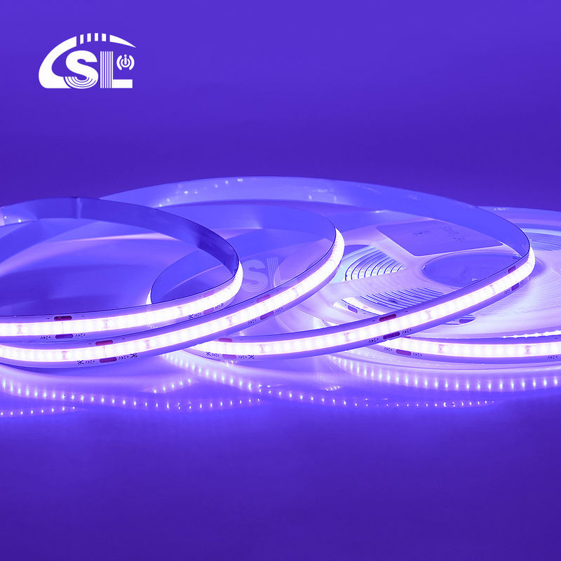 Experimente a Magia da Electroplate 24VDC COB 320Ds 8mm Ra 85 LED Violeta Light Strip