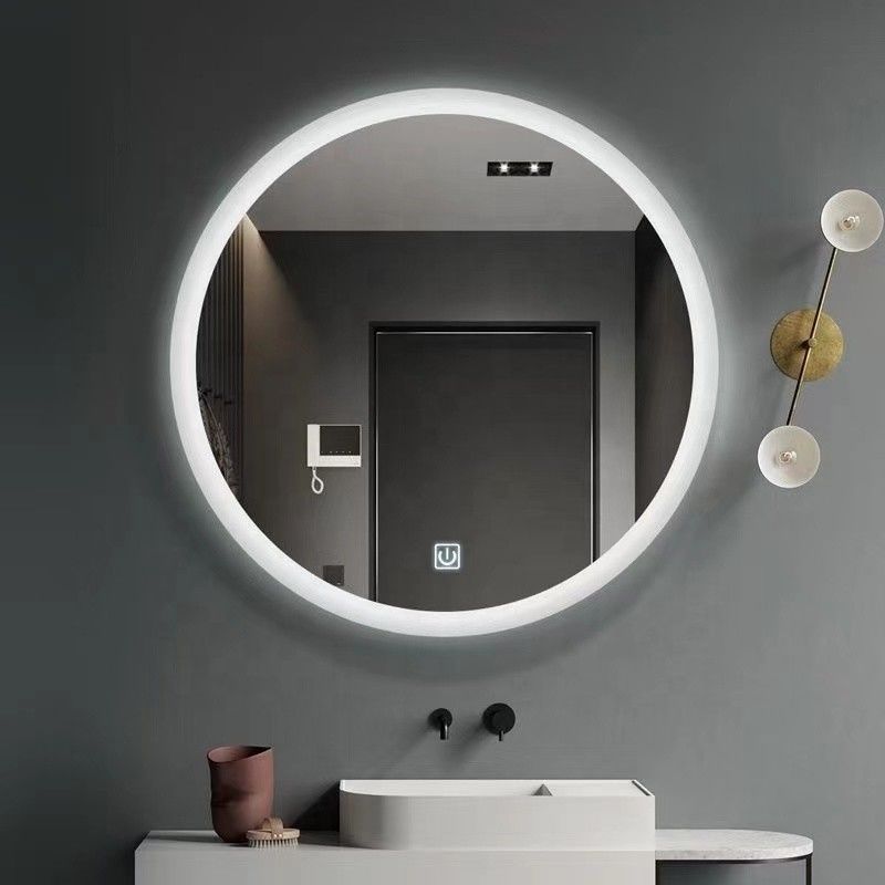 Lâmpadas sensíveis ao toque LED Espelho de banheiro com sensor grande e estilo de design moderno